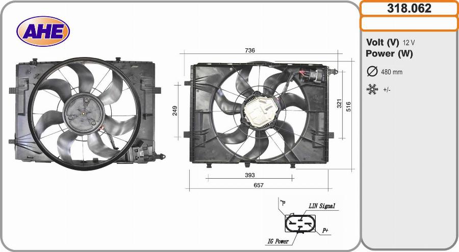AHE 318.062 - Вентилятор, охлаждение двигателя autosila-amz.com