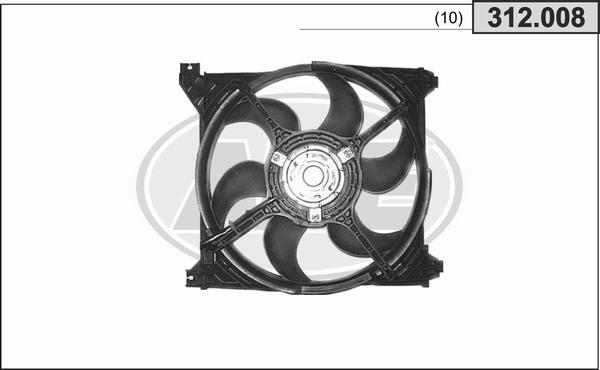 AHE 312.008 - Вентилятор, охлаждение двигателя autosila-amz.com