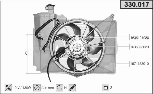 AHE 330.017 - Вентилятор, охлаждение двигателя autosila-amz.com