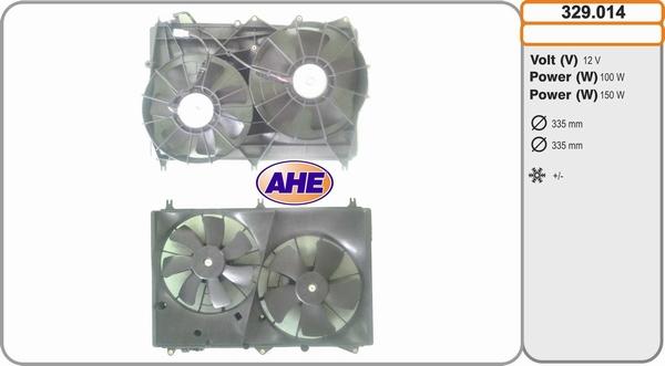 AHE 329.014 - Вентилятор, охлаждение двигателя autosila-amz.com