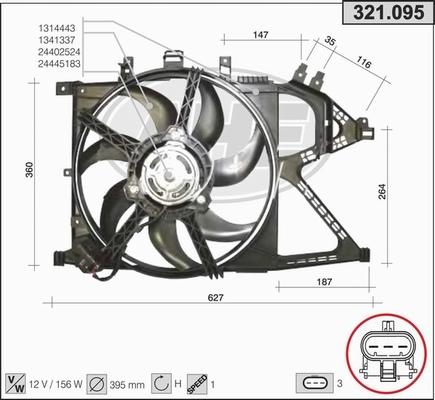 AHE 321.095 - Вентилятор, охлаждение двигателя autosila-amz.com