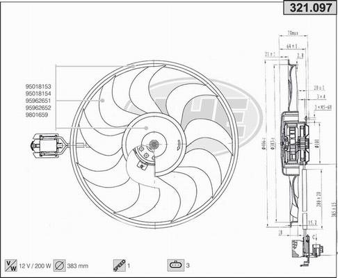 AHE 321.097 - Вентилятор, охлаждение двигателя autosila-amz.com