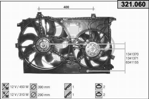 AHE 321.060 - Вентилятор, охлаждение двигателя autosila-amz.com