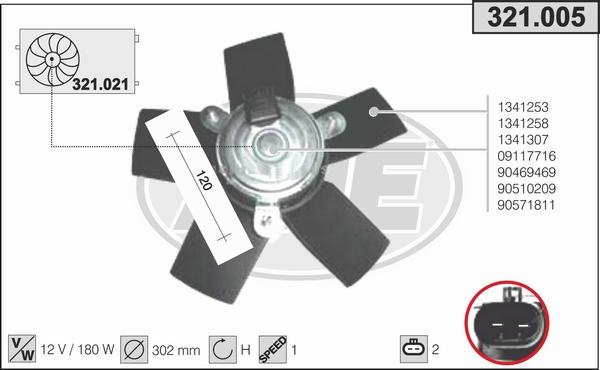 AHE 321.005 - Вентилятор, охлаждение двигателя autosila-amz.com