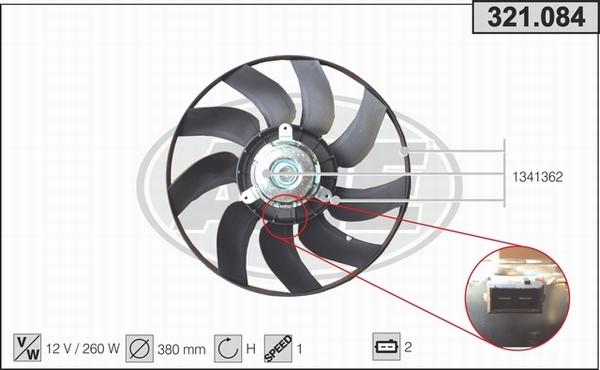 AHE 321.084 - Вентилятор, охлаждение двигателя autosila-amz.com