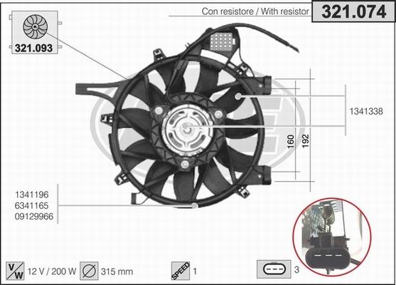 AHE 321.074 - Вентилятор, охлаждение двигателя autosila-amz.com