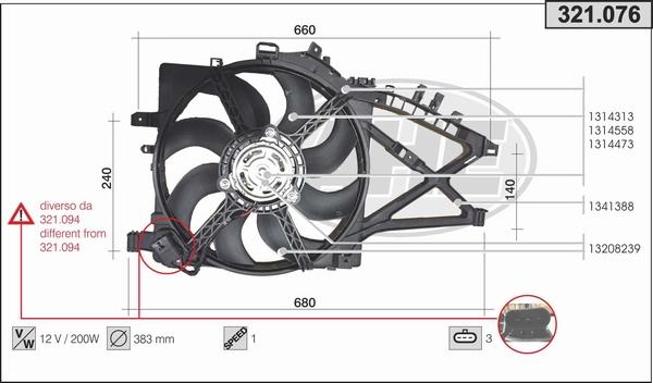 AHE 321.076 - Вентилятор, охлаждение двигателя autosila-amz.com