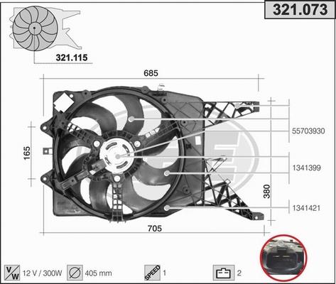 AHE 321.073 - Вентилятор, охлаждение двигателя autosila-amz.com