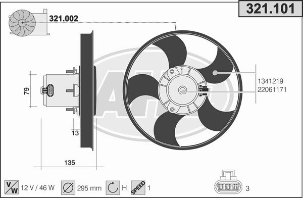 AHE 321.101 - Вентилятор, охлаждение двигателя autosila-amz.com