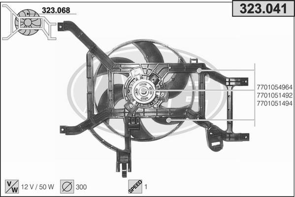 AHE 323.041 - Вентилятор, охлаждение двигателя autosila-amz.com