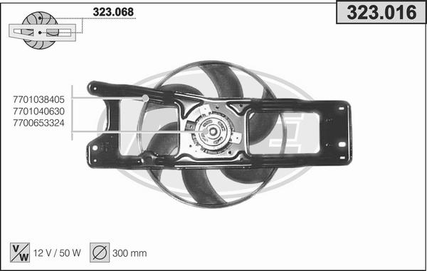 AHE 323.016 - Вентилятор, охлаждение двигателя autosila-amz.com