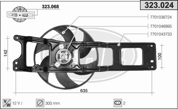 AHE 323.024 - Вентилятор, охлаждение двигателя autosila-amz.com