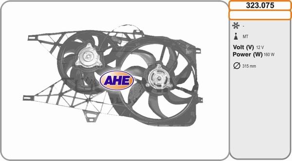 AHE 323.075 - Вентилятор, охлаждение двигателя autosila-amz.com