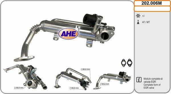 AHE 202.006M - Радиатор, рециркуляция ОГ autosila-amz.com