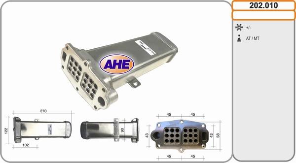 AHE 202.010 - Радиатор, рециркуляция ОГ autosila-amz.com