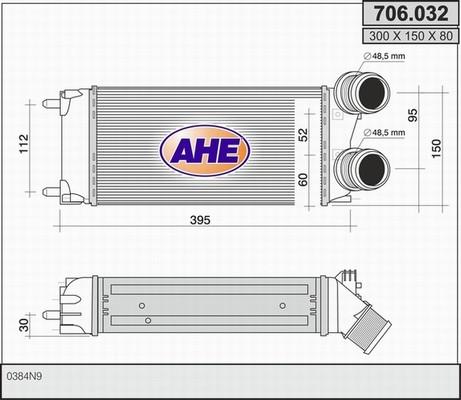 AHE 706.032 - Интеркулер, теплообменник турбины autosila-amz.com