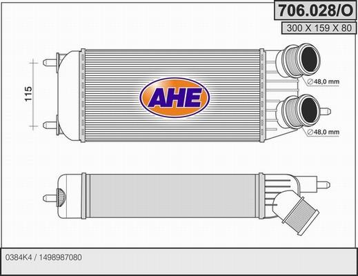 AHE 706.028/O - Интеркулер, теплообменник турбины autosila-amz.com