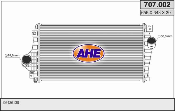 AHE 707.002 - Интеркулер, теплообменник турбины autosila-amz.com