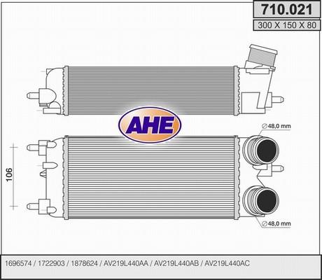 AHE 710.021 - Интеркулер, теплообменник турбины autosila-amz.com