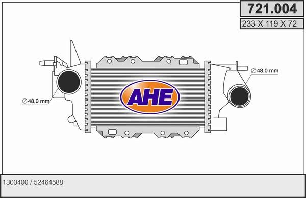 AHE 721.004 - Интеркулер, теплообменник турбины autosila-amz.com