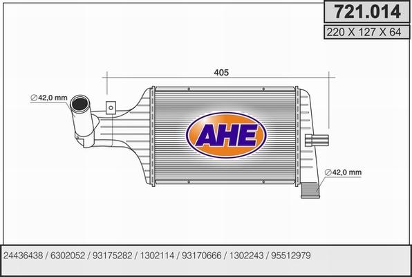 AHE 721.014 - Интеркулер, теплообменник турбины autosila-amz.com