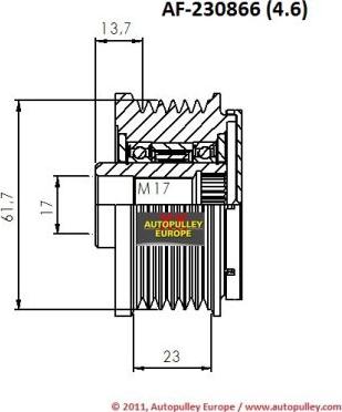 AINDE AF230866 - Шкив генератора, муфта autosila-amz.com