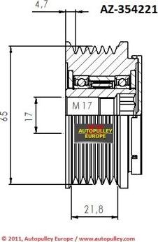 AINDE AZ354221 - Шкив генератора, муфта autosila-amz.com