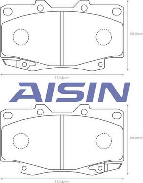 Aisin A1N141 - Тормозные колодки, дисковые, комплект autosila-amz.com