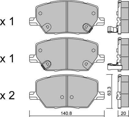 AISIN BPFI-1044 - Тормозные колодки, дисковые, комплект autosila-amz.com