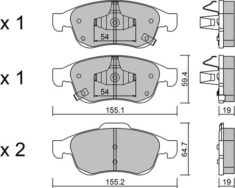 Aisin BPFI-1043 - Тормозные колодки, дисковые, комплект autosila-amz.com