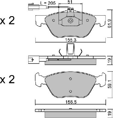 Aisin BPFI-1036 - Тормозные колодки, дисковые, комплект autosila-amz.com