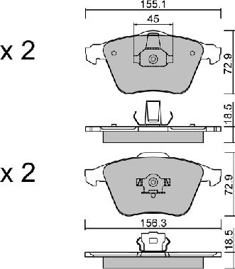 Aisin BPFO-1010 - Тормозные колодки, дисковые, комплект autosila-amz.com