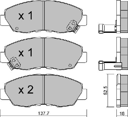 Aisin BPHO-1002 - Тормозные колодки, дисковые, комплект autosila-amz.com