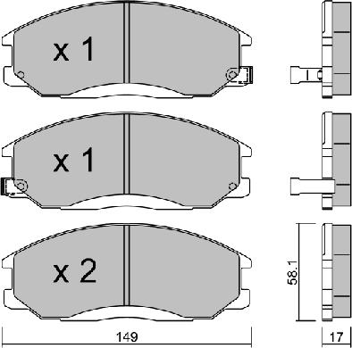 Aisin BPHY-1905 - Тормозные колодки, дисковые, комплект autosila-amz.com