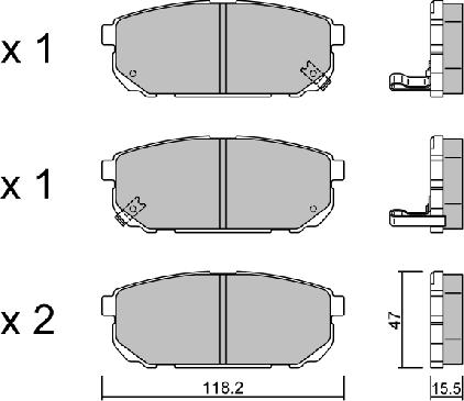 Aisin BPKI-2001 - Тормозные колодки, дисковые, комплект autosila-amz.com