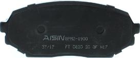 AISIN BPMZ-1900 - Тормозные колодки, дисковые, комплект autosila-amz.com