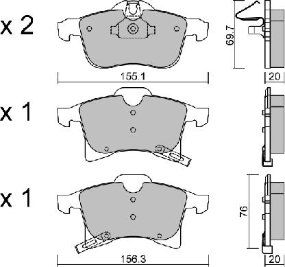 Aisin BPOP-1002 - Тормозные колодки, дисковые, комплект autosila-amz.com