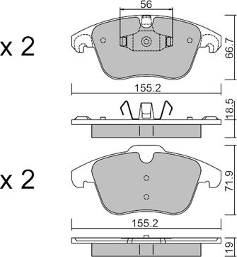 Aisin BPPE-1026 - Тормозные колодки, дисковые, комплект autosila-amz.com