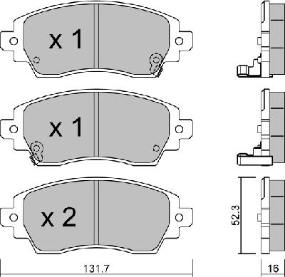 Aisin BPTO-1929 - Тормозные колодки, дисковые, комплект autosila-amz.com