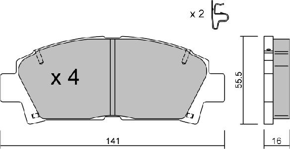 Aisin BPTO-1922 - Тормозные колодки, дисковые, комплект autosila-amz.com