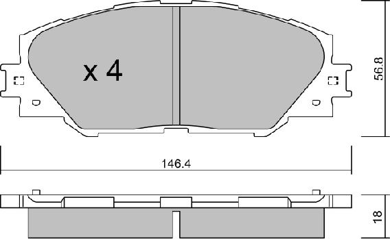 Aisin BPTO-1011 - Тормозные колодки, дисковые, комплект autosila-amz.com