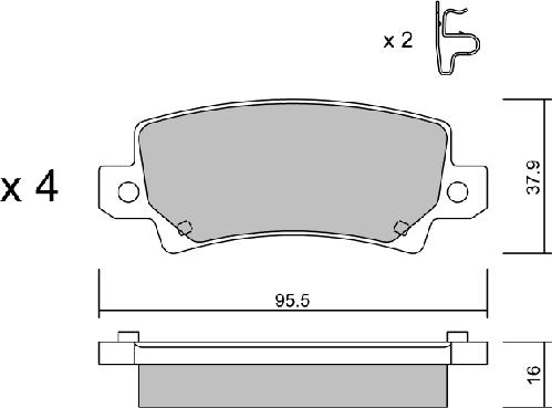 Aisin BPTO-2001 - Тормозные колодки, дисковые, комплект autosila-amz.com