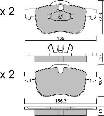 Aisin BPVO-1001 - Тормозные колодки, дисковые, комплект autosila-amz.com