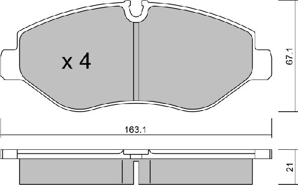 AISIN BPVW-1001 - Комплект передних тормозных колодок CRAFTER 06> / autosila-amz.com