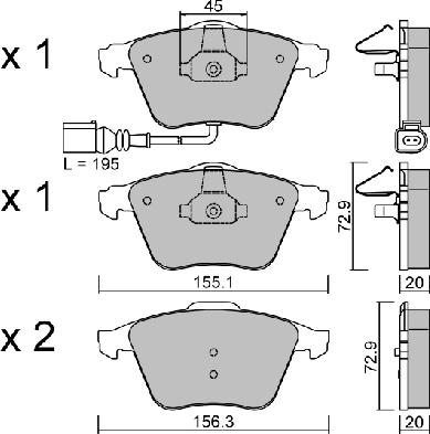 Aisin BPVW-1011 - Тормозные колодки, дисковые, комплект autosila-amz.com