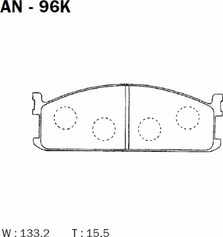 Akebono AN96K - Тормозные колодки, дисковые, комплект autosila-amz.com