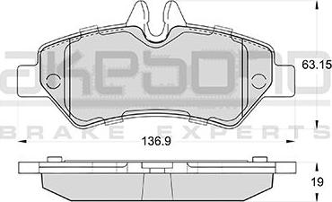 Akebono AN-4491WK - Тормозные колодки, дисковые, комплект autosila-amz.com