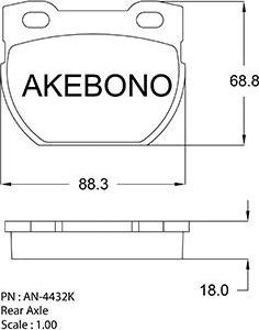 Akebono AN-4432KE - Тормозные колодки, дисковые, комплект autosila-amz.com