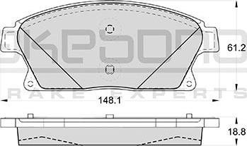 Akebono AN-4646WKE - Тормозные колодки, дисковые, комплект autosila-amz.com