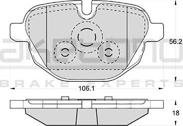 Akebono AN-4643K - Тормозные колодки, дисковые, комплект autosila-amz.com